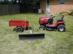 Murray Riding Lawn Mower with Snow Blade and Utility Cart