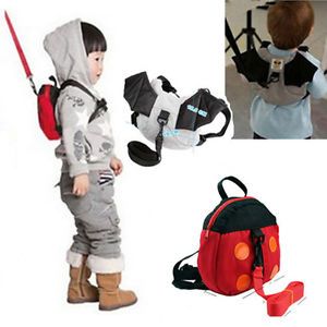 Kids Toddler Walking Safety Harness Backpack Security Strap Rein Bag Ladybug Bat