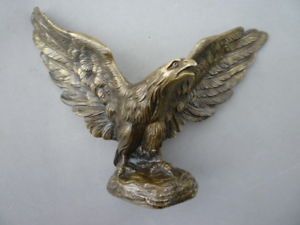 Antique Bronze Eagle Hawk Falcon Sculpture Chiseled