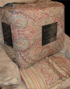 Ralph Lauren Hera Champagne Paisley Queen Comforter Set New 1st Quality $400
