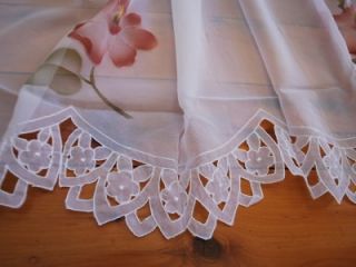 Beautiful Country Flower Sheer Curtain with Valance