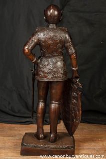 3ft Bronze Knight Statue Sculpture Crusades Templar Art Sculpture