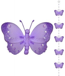 Butterfly Mobile Purple Garland Hanging String Butterflies Room Birthday Decor