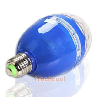 E27 Full Color Changing RGB LED Rotating Stage Lamp Light Bulb Blue T1K