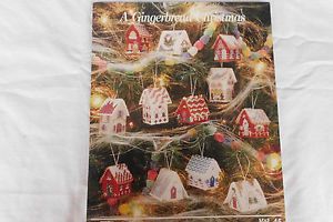 Plastic Canvas Gingerbread Houses Christmas Ornament Pattern Book