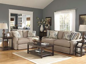 Emma Casual Cottage Beige Fabric Sofa Couch Loveseat Living Room New Furniture