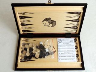Brand New Hand Crafted Wooden Backgammon Set 40cm x 37cm