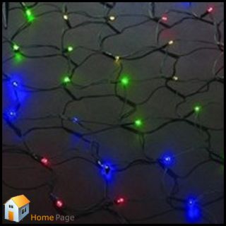 100 Color LED Net Solar Powered Outdoor Home Garden Path String Light Lamp Wall