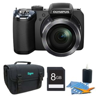 Olympus SP 820UZ 14 Megapixel 40x Zoom Digital Camera Black 8GB Bundle