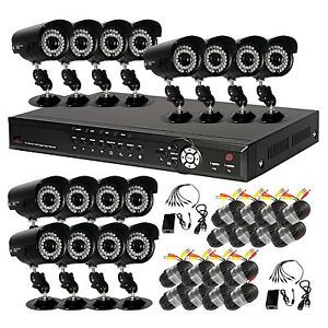 16 Channel CCTV Surveillance Security H 264 DVR Day Night Outdoor Cameras System