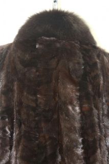 4064 Preowned Natural Ranch Mink Fox Fur Full Length Coat Stroller Jacket 16 XL