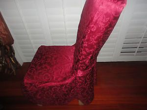 Unbranded Damask Red Armless Slipcovers Dining Chair Parson Red Polyester 4