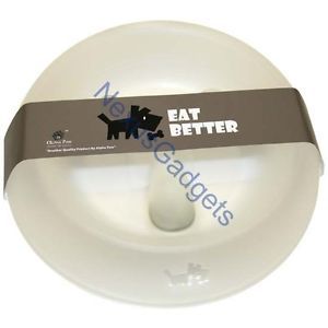 Alpha Paw Contech Dog Cat Food Water Bowl Reduces Pet Vomiting Eat Better White