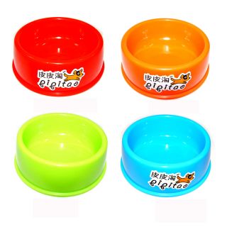 Bright Colorful Heavy Duty Pet Bowl Water Food Dog Cat Plastic BPA Free 4Colors