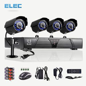 Elec® 4 CH Channel CCTV Security DVR 4 Outdoor Indoor Night Vision Camera System