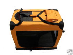 24" Portable Orange Pet Dog House Soft Crate Carrier