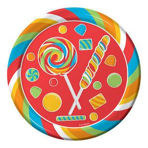 Pack 8 Sugar Buzz Sweet Candy 9" Paper Dinner Plates Birthday Party Tableware