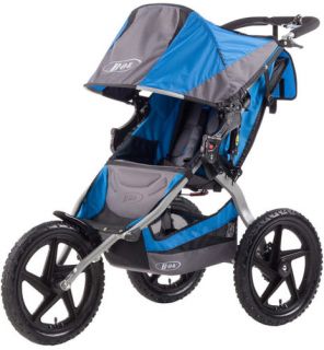Bob Sport Utility Three Wheel Single Baby Jogging Stroller Blue Free Accessories