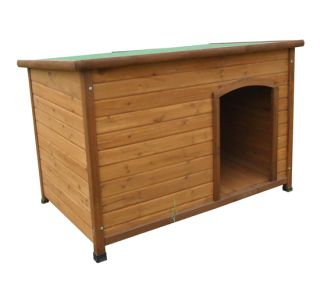 46" Large Chicken Coop Wood Dog House Flat Roof New