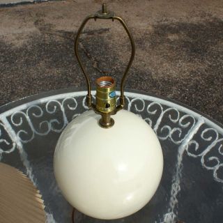 18" Vintage Cream Metal Table Lamp REDUCED Price