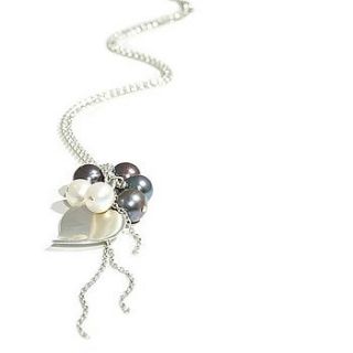 black and white pearl cluster necklace by bijoux box