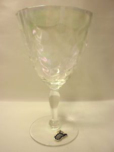 West Virginia Glass Stem 1960 Iridescent Water Goblet Glass