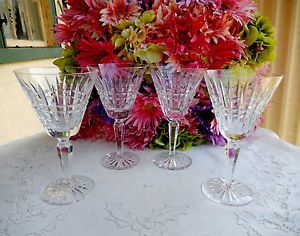 4 Beautiful Waterford Crystal Water Goblets Glasses Glenmore