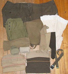 Lot of 24 WWI US Army Men's Military Uniform Accessories Parts Socks Hats Wool
