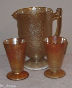 Marigold Carnival Glass Tumblers