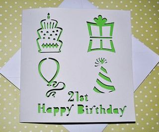 laser cut special age birthday card by sweet pea design