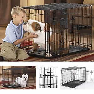 Duracrate Folding Single or Double Door Metal Dog Crates in 18 to 48 inch Sizes