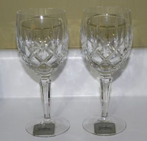2 New Gorham Lady Anne Water Goblets Wine Glasses Crystal Germany