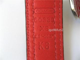 Coach Mini Signature Dog Collar Khaki Red Leather Extra Small XS