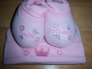 New Mimos Prince or Princess Hat Booties Set Baby Shower Diaper Cake Crown
