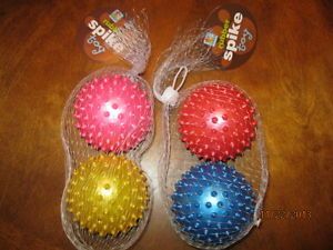 New Rubber Spike Balls 2 Pack Dog Puppy Pet Toy  Strong Tough Chew