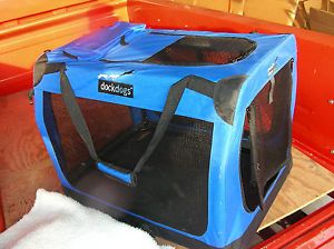 Blue Dock Dogs 3 Door Soft Folding Dog Crate Travel Cage Kennel Large