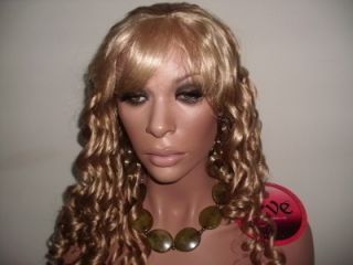 New Long Blonde Candy Spiral Curl Full Cap Wig 27 613