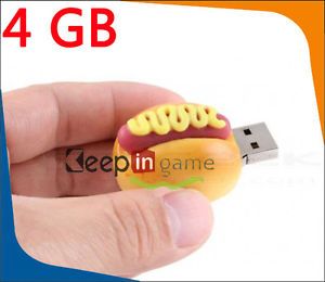 New 4GB Cool Food Hot Dog Hamburger USB 2 0 Flash Memory Drive Stick Pen 4 GB
