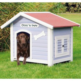 Trixie Inn Medium Outdoor All Weather Durable Pine Wooden Pet Kennel Dog House