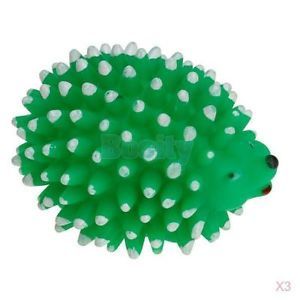 3X Doggie Puppy Dog Vinyl Chew Toy Chompy Hedgehog Squeaker Ball Squeaky Toys