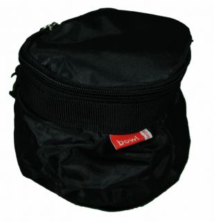 Bergan Black Portable Travel Folding Dog Food Water Bowl