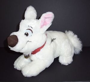  Lightning Bolt Movie 13" White Soft Super Dog Lying Plush Toy
