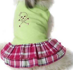 X Small Dog Dress Teacup Toy Yorkie Chi Skull Crossbone Dog Dresses Clothes XS