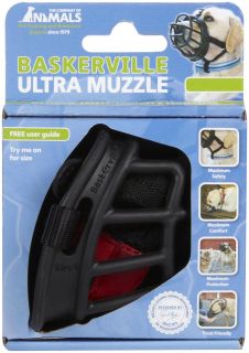 Baskerville Ultra Dog No Bite Muzzle Comfortable Soft Plastic Mesh Basket Black