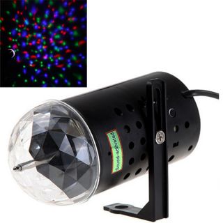 3W RGB Stage Colorful LED Light Crystal Lamp Voice Activated Rotating Disco DJ