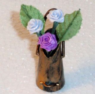 Miniature Flower Vase Floral Decor Doll House Craft Art
