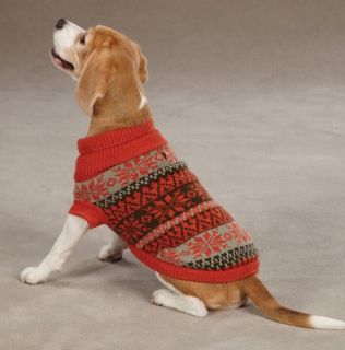 Snow Lodge Dog Turtleneck Sweater Pet Zack Zoey Pet Apparel Brown Orange New