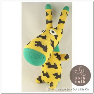 Handmade Yellow Sock Monkey Donkey Stuffed Animals Baby Toy