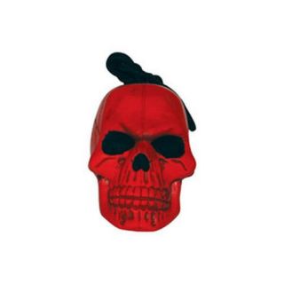Rugged Rubber Dog Toy Skull Medium Colors Red or White