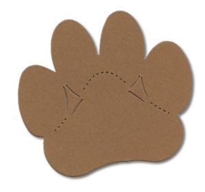 15 Die Cut Large Paw Print Dog Cat Lion Assorted Colours Animal Card Making